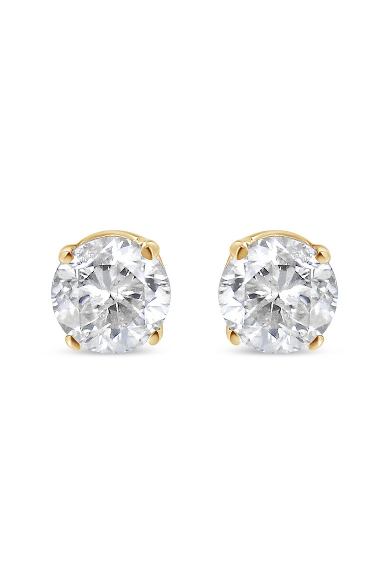 Certified 14K Yellow Gold 1/2 Ct Solitaire Diamond Stud Earrings, Alternate, color, Yellow