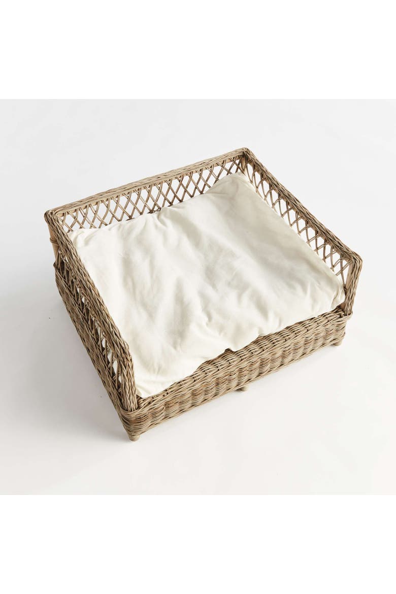 Normandy Handwoven Raised Pet Bed 24" x 27.25", Alternate, color, Brown
