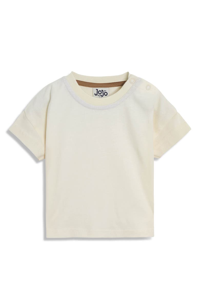 JOJO MAMAN BEBE Stripe Cotton Shirt, Overalls & Hat Set, Alternate, color, Blue