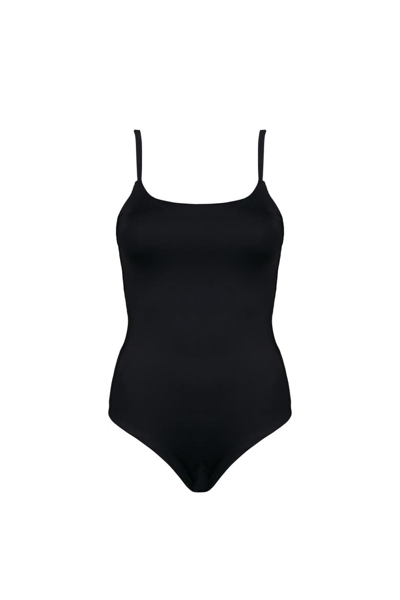 Shelf Bra One Piece Swimsuit, Alternate, color, Black