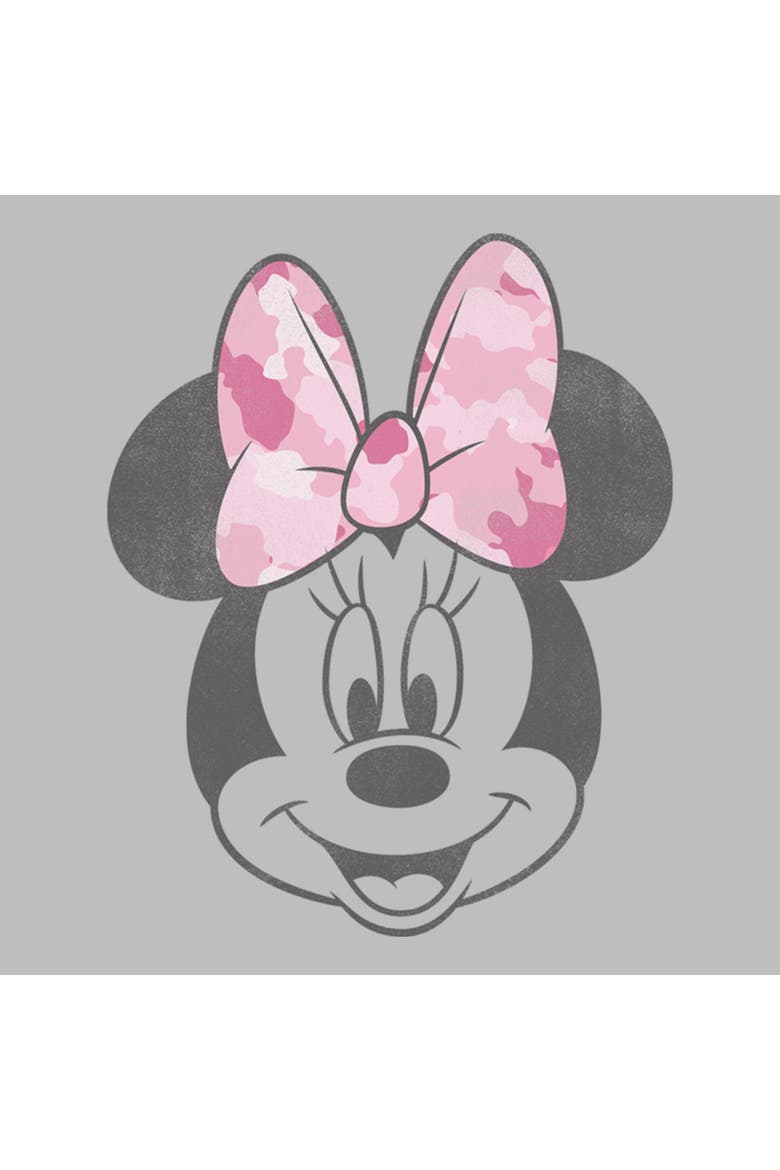 Girl's Minnie Mouse Camouflage Girl Bow  Graphic T-Shirt, Alternate, color, Athletic Heather