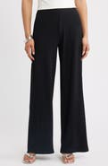 Open Edit Puckered Crepe Wide Leg Pants