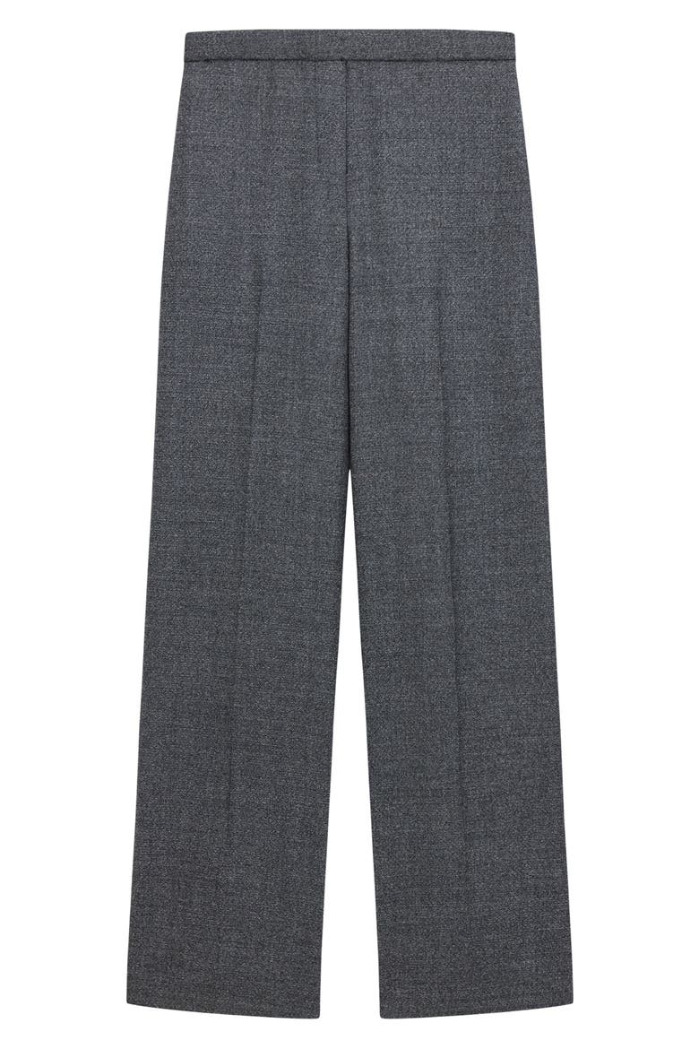 Marled Flannel Wide Pull-On Pants, Alternate, color, PEPPER MULTI