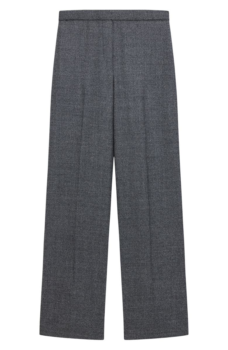 Theory Marled Flannel Wide Pull-On Pants, Alternate, color, Pepper Multi