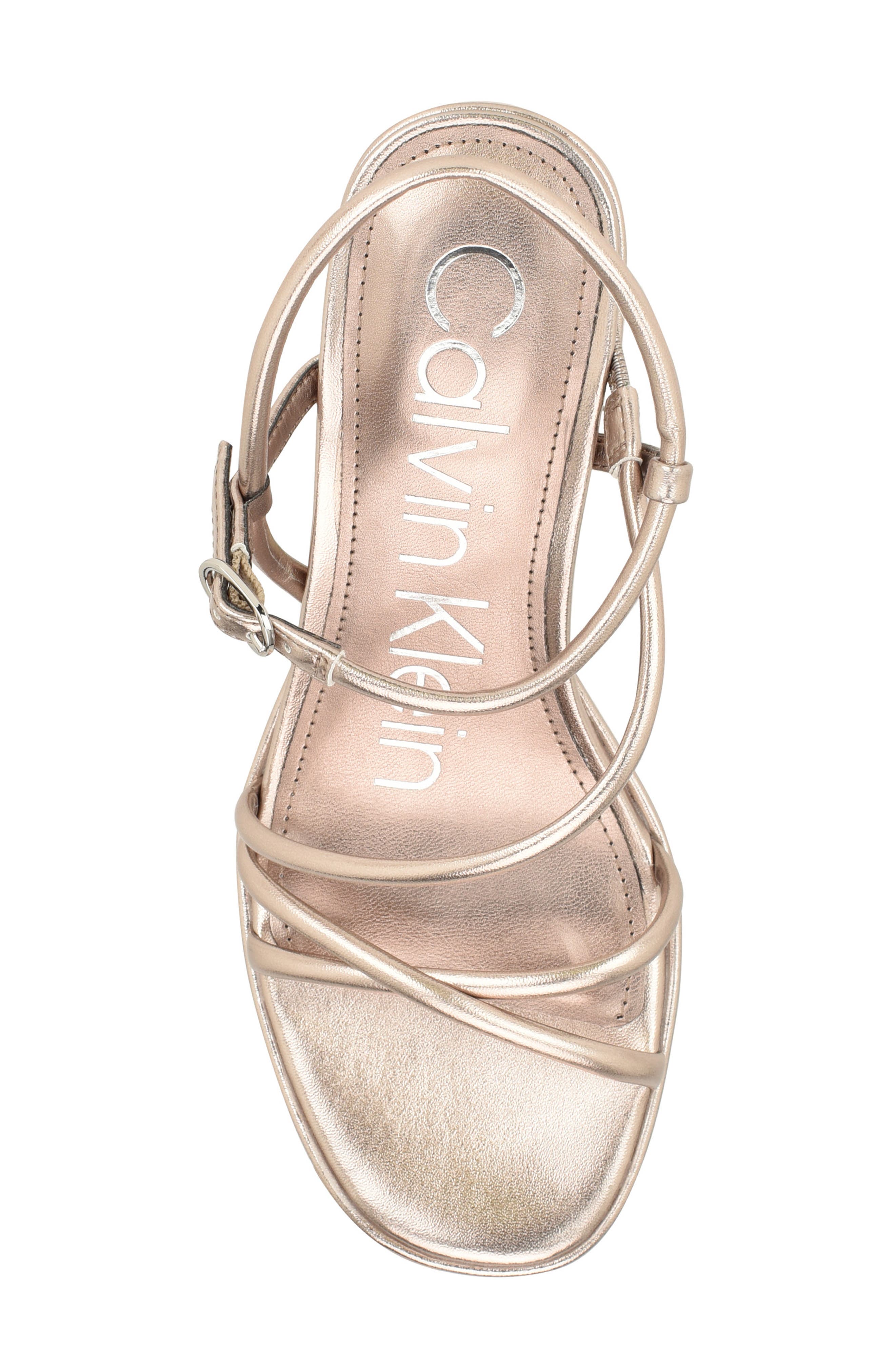 Calvin Klein Lilian Metallic Platform Sandal, Alternate, color, 