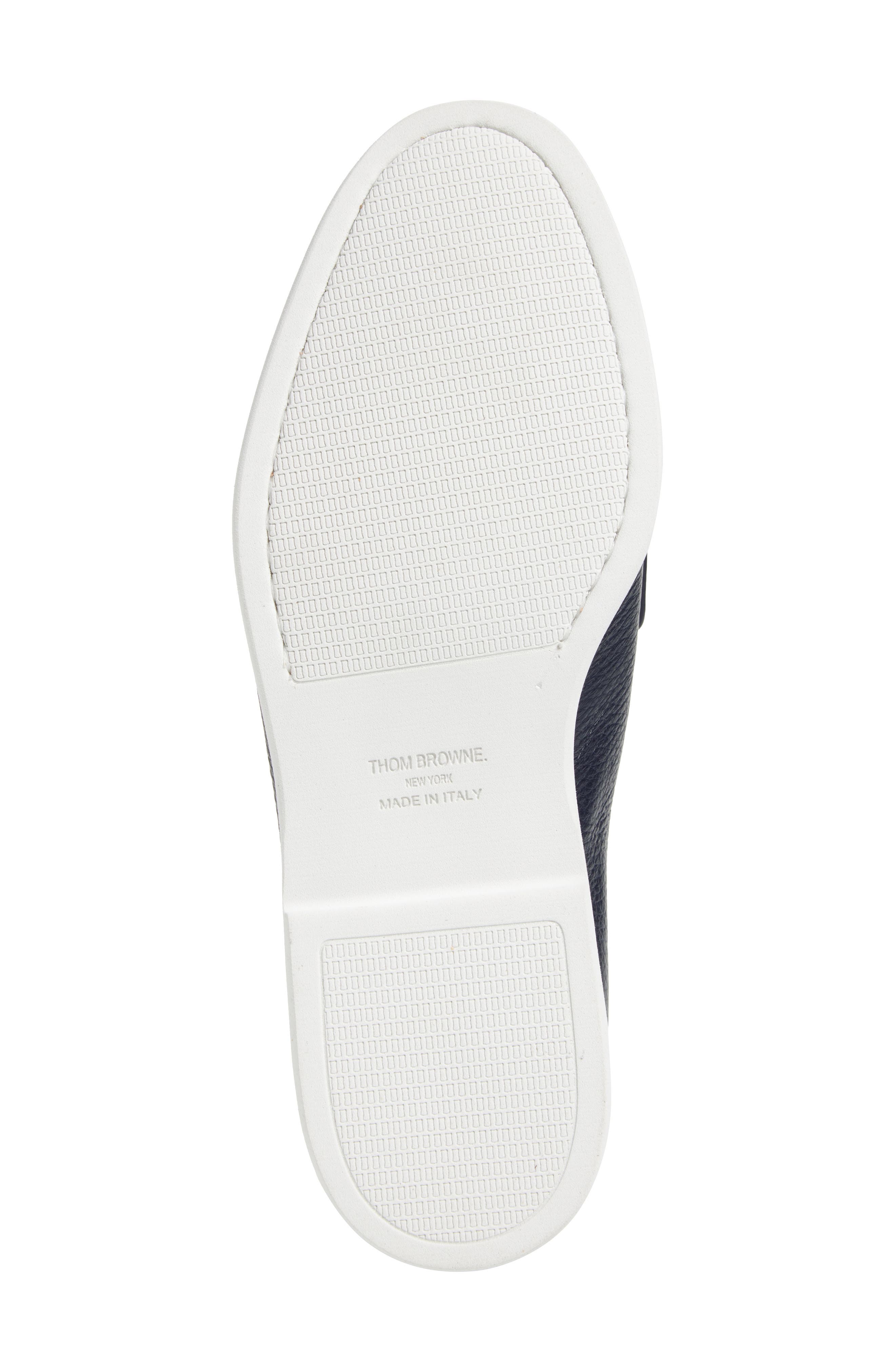 Thom Browne Varsity Square Toe Penny Loafer, Alternate, color, Navy