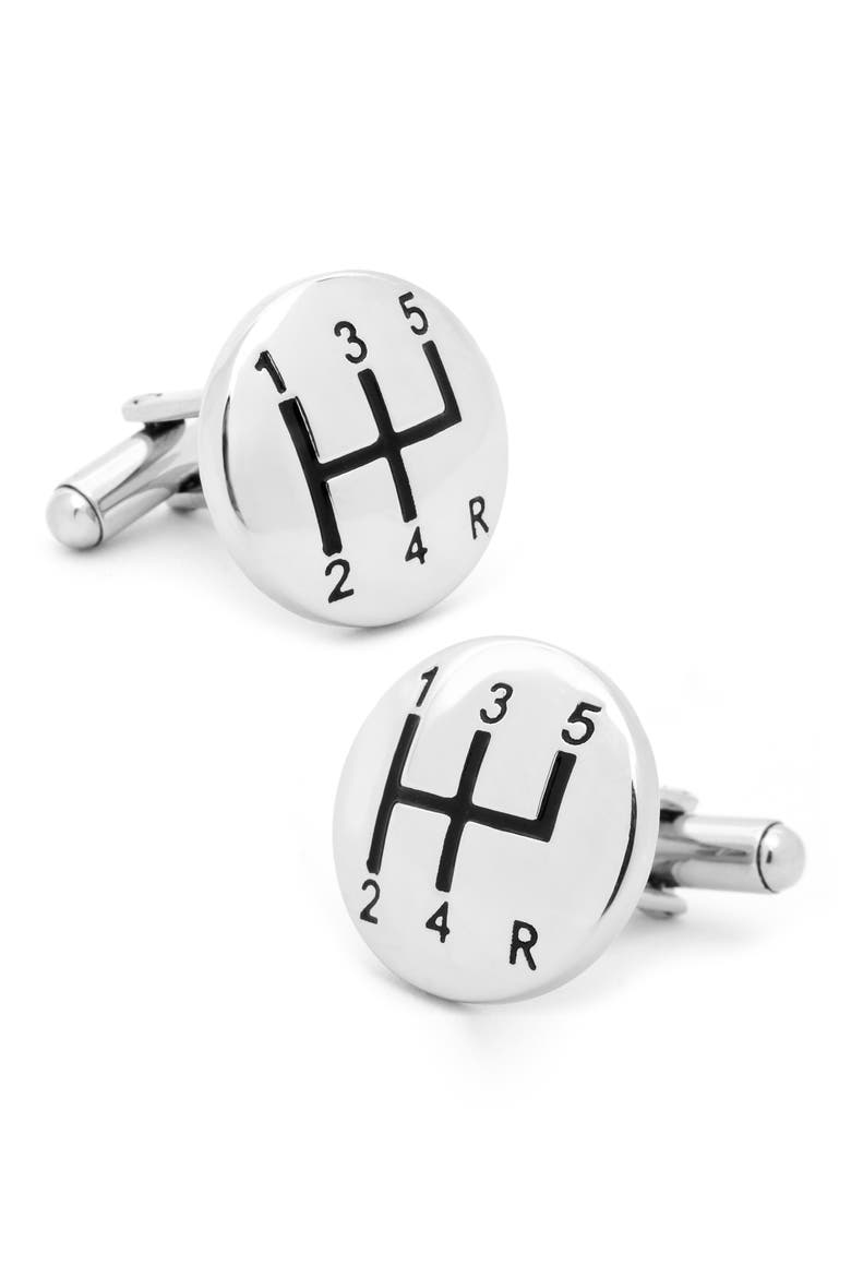 Gear Shift Cuff Links, Main, color, WHITE