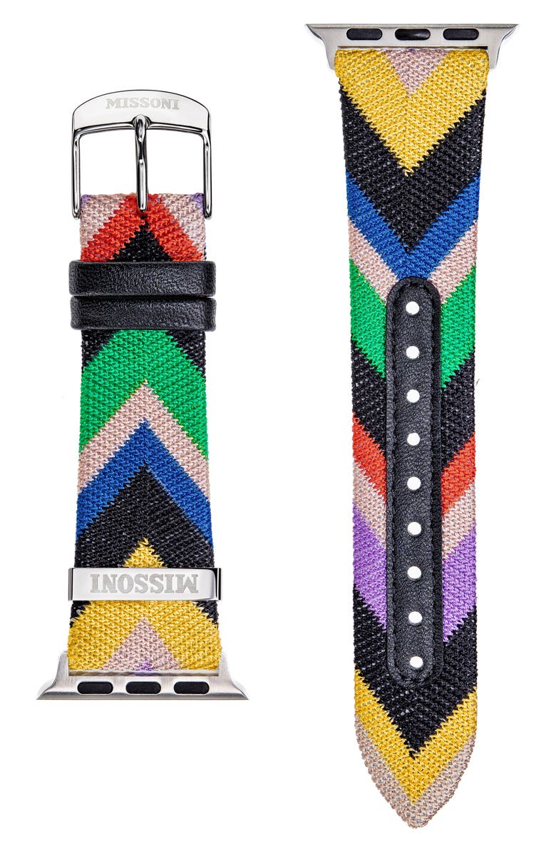Missoni Zigzag Leather 24mm Apple Watch<sup>®</sup> Watchband, Alternate, color, 