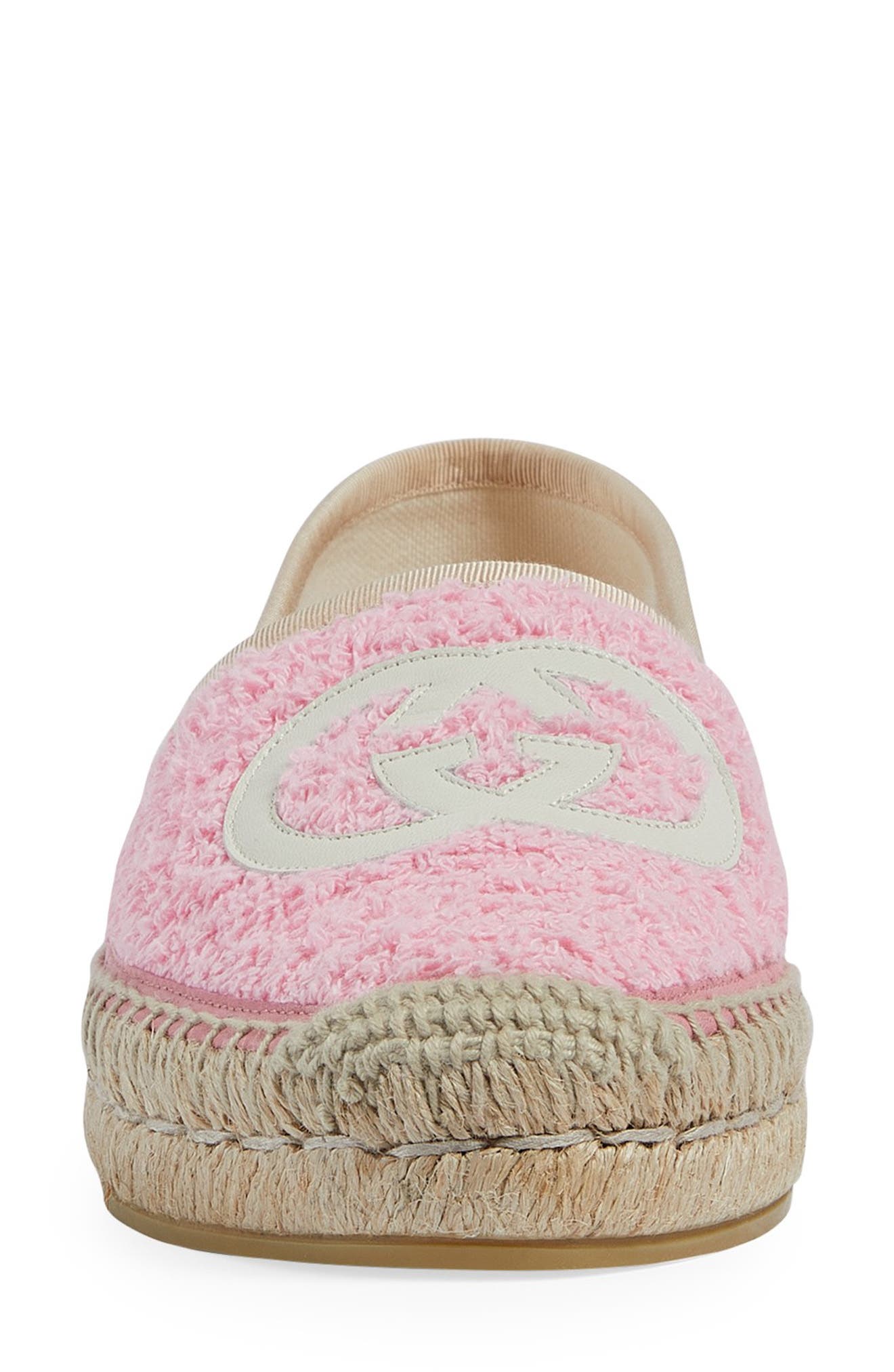 Gucci Pilar Espadrille Flat, Alternate, color, Pink/ Ivoire