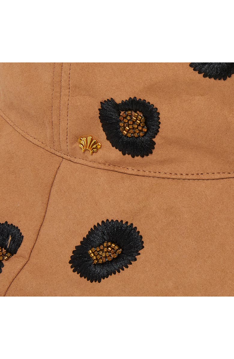 Lele Sadoughi Leopard Spot Embroidered Long Brim Bucket Hat, Alternate, color, Leopard