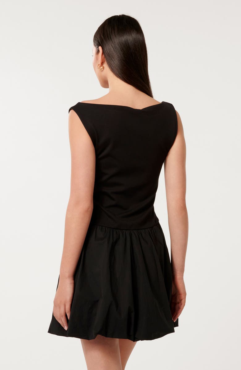 Ever New Jayla Bubble Hem Minidress, Alternate, color, Black