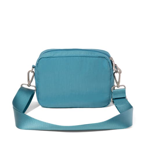 Baggallini Coastal Flip Lock Camera Bag Crossbody In Seaside Blue