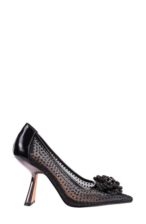 Lady Couture Women's Sweet Rhinestone Embellished Mesh Pumps In Black