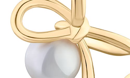 Jardin Modern Faux Pearl Bow Drop Earrings In Multi