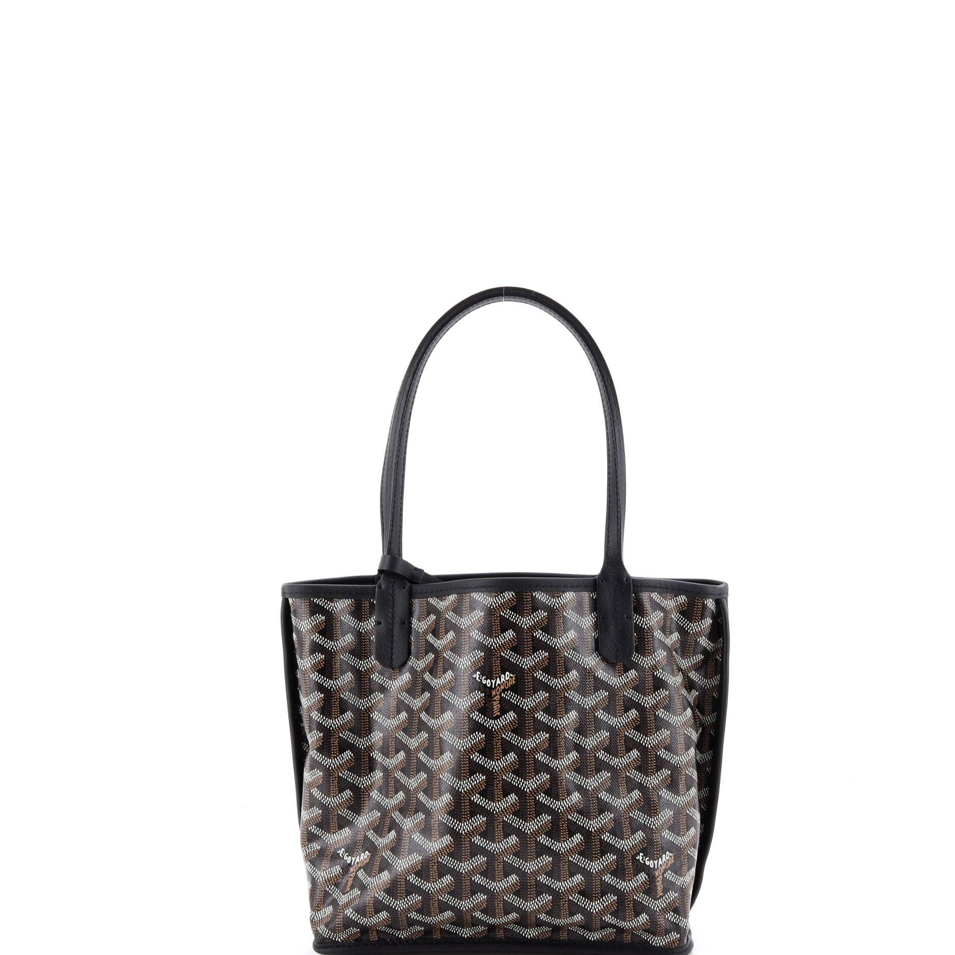 Pre-Owned Goyard Anjou Reversible Tote Coated Canvas Mini, Alternate, color, Black