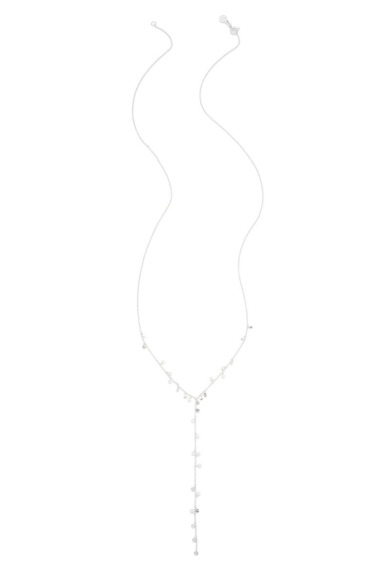 'Chloe' Mini Y-Necklace, Main, color, SILVER