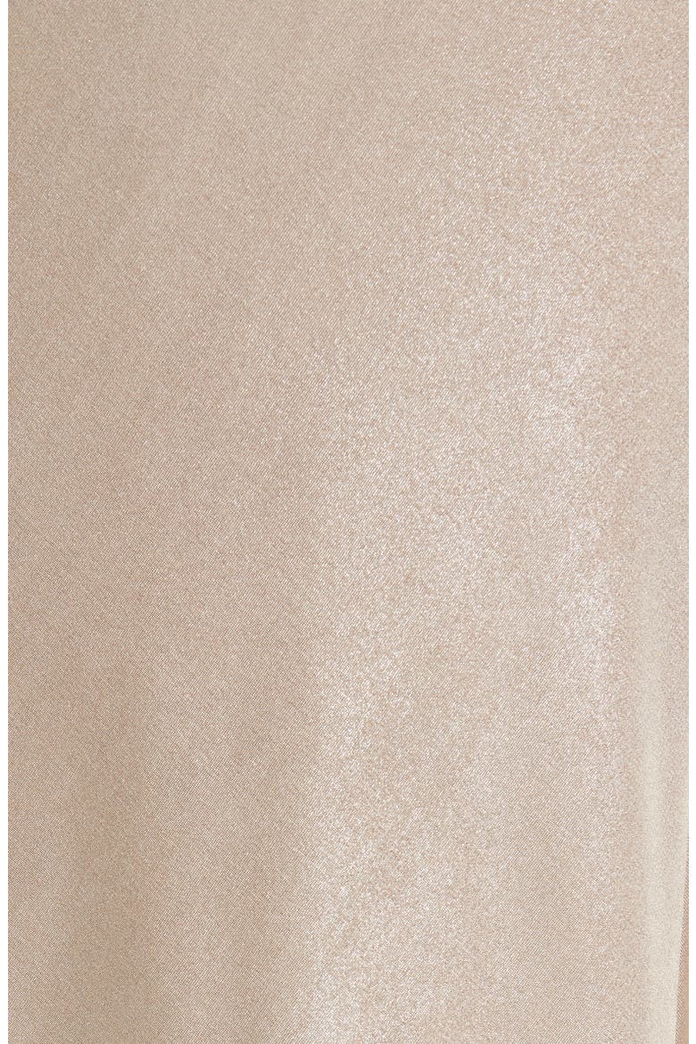 Metallic Asymmetric One-Shoulder Body-Con Cocktail Dress, Alternate, color, SAND