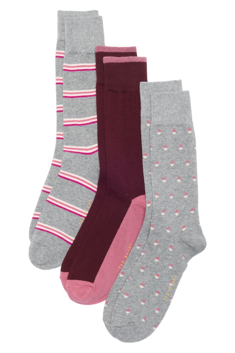 Pack of 3 Crew Socks, Main, color, MEDIUM GREY