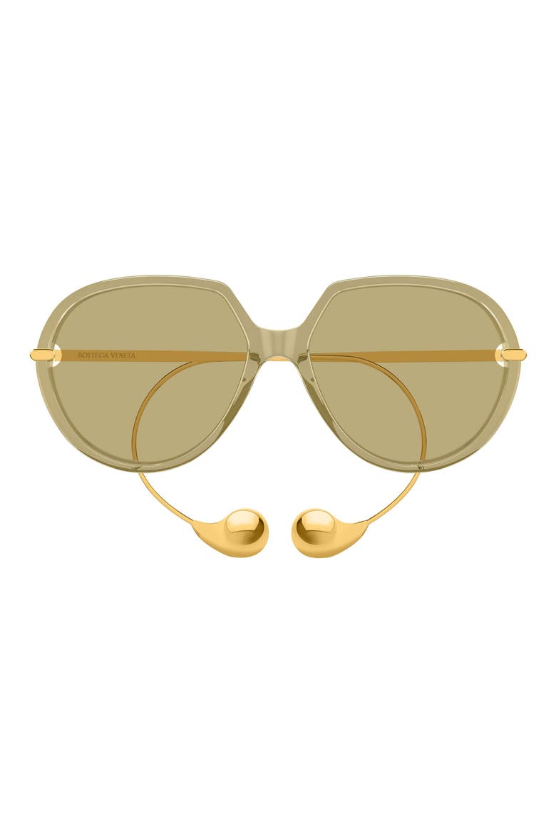 60mm Round Sunglasses, Main, color, YELLOW