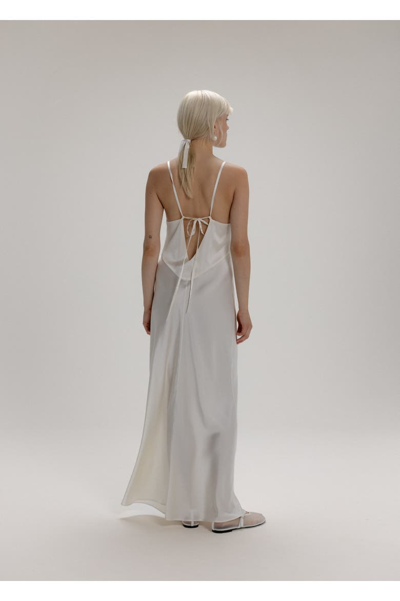 100 Silk Slip Maxi Dress, Alternate, color, Milk White