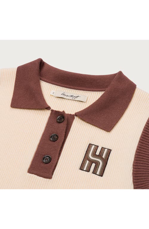 Honor The Gift Rib Polo Sweater Minidress In White