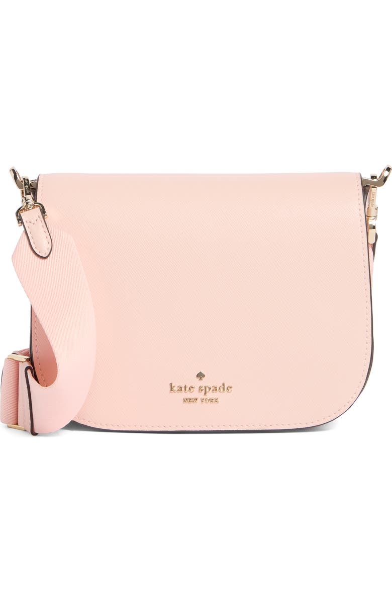 Kate Spade New York madison saffiano leather saddle bag, Main, color, Conch Pink