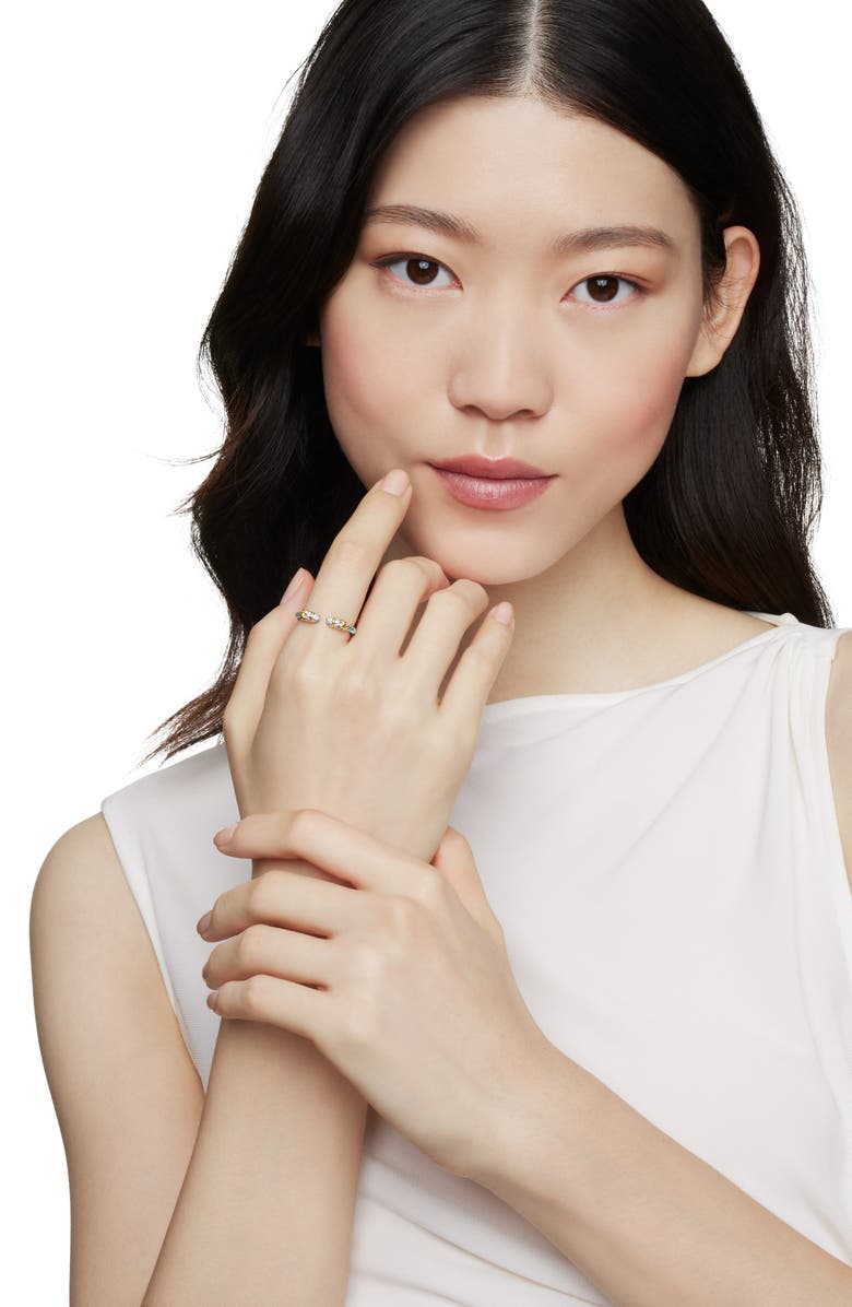 David Yurman Petite Helena Open Ring with 18K Gold & Diamonds, Alternate, color, Diamond/ Silver