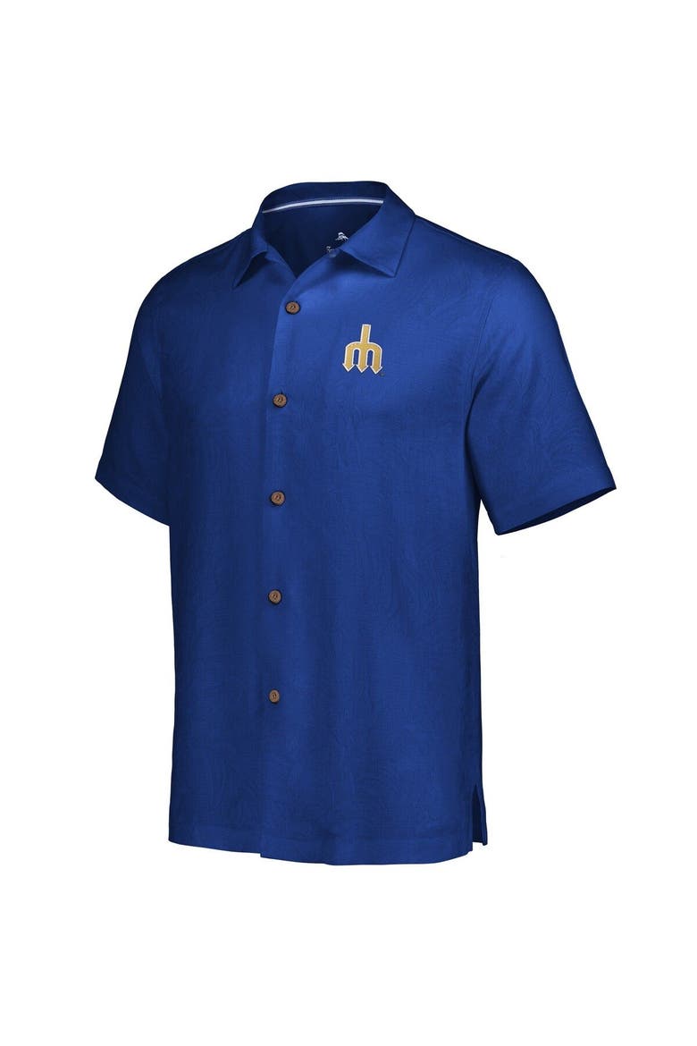 Men's Tommy Bahama Royal Seattle Mariners Sport Tropic Isles Camp Button-Up Shirt, Alternate, color, Navy