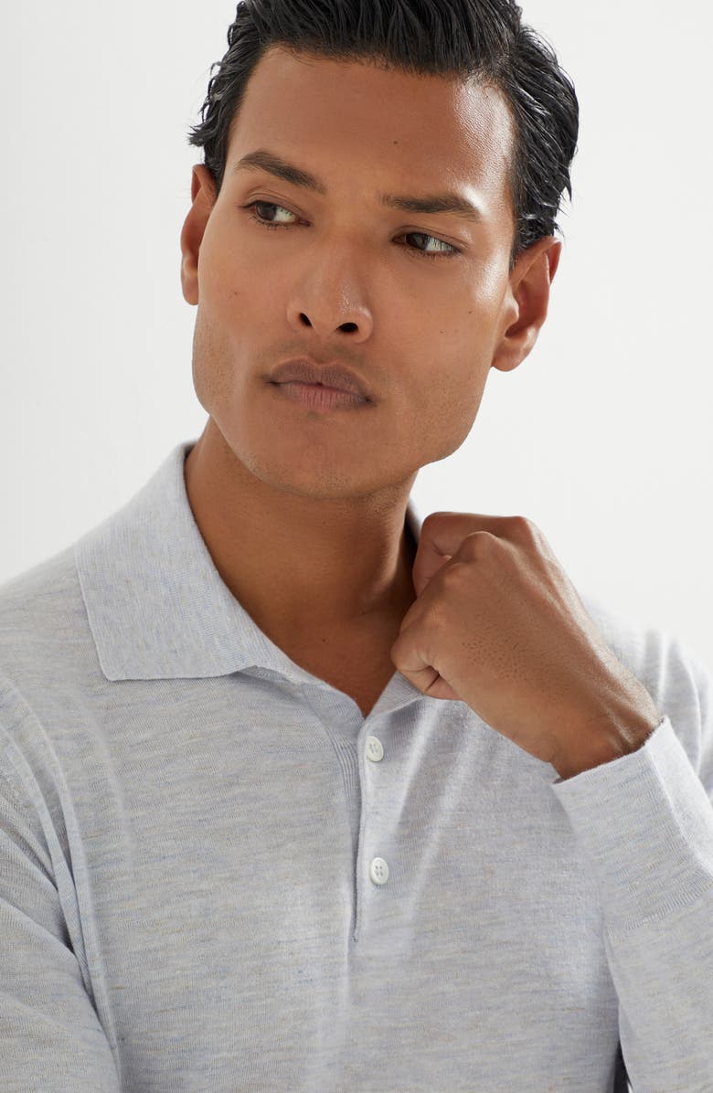 Brunello Cucinelli Lightweight knit Polo, Alternate, color, 