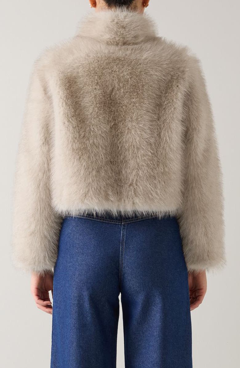 LK Bennett Noah Faux Fur Coat, Alternate, color, Birch