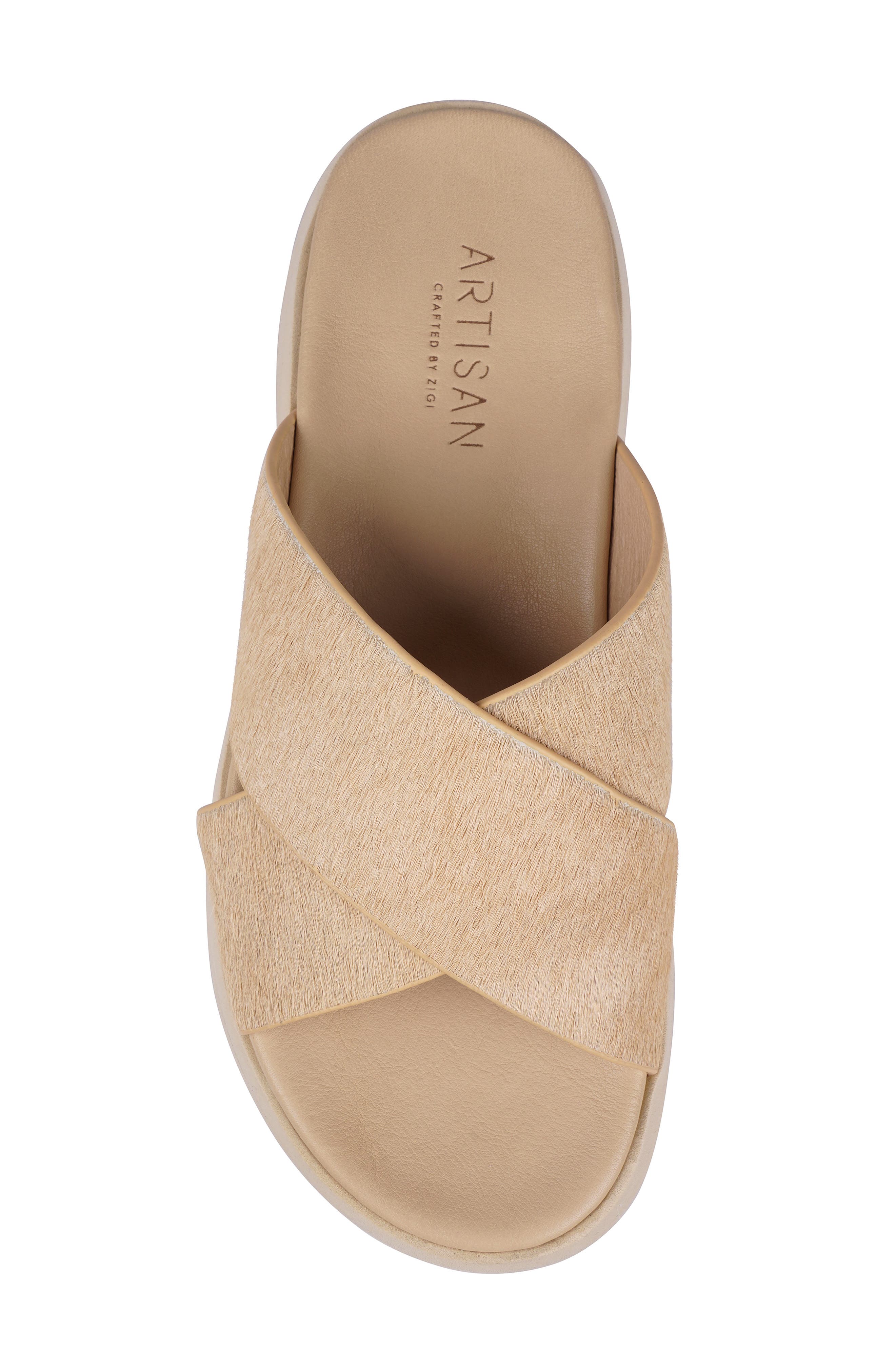 Maia Genuine Calf Hair Platform Sandal, Alternate, color, NATURAL TAN