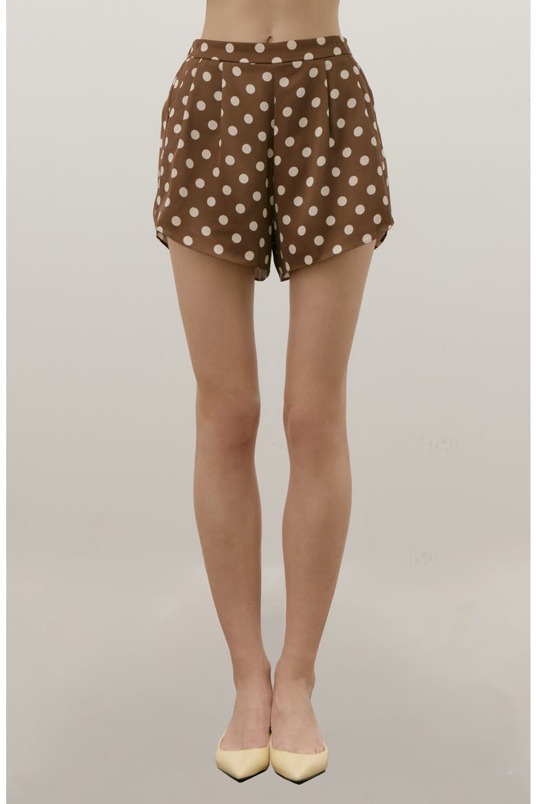 Parker Polka Dot Shorts, Main, color, BROWN DOTS