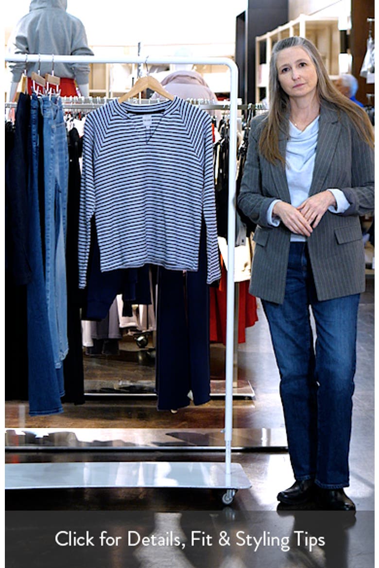 Stripe Thermal Split Neck Long Sleeve Top video