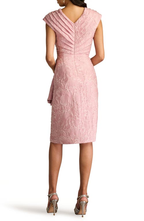 Tadashi Shoji Textured Jacquard Sleeveless Dress In Desert Rose