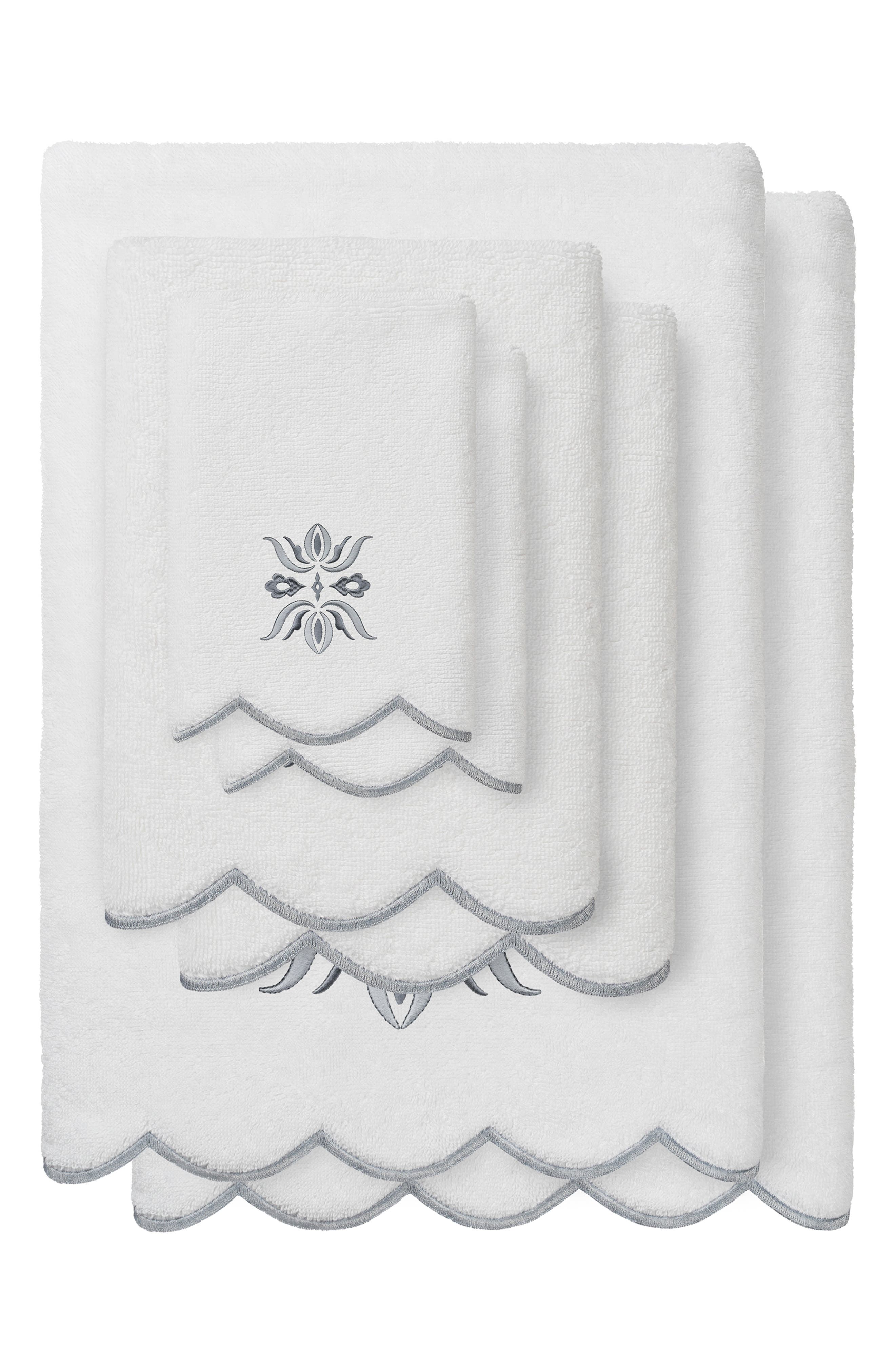 Flower Crest Scalloped 6-Piece Towel Set