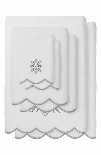 Flower Crest Scalloped 6-Piece Towel Set