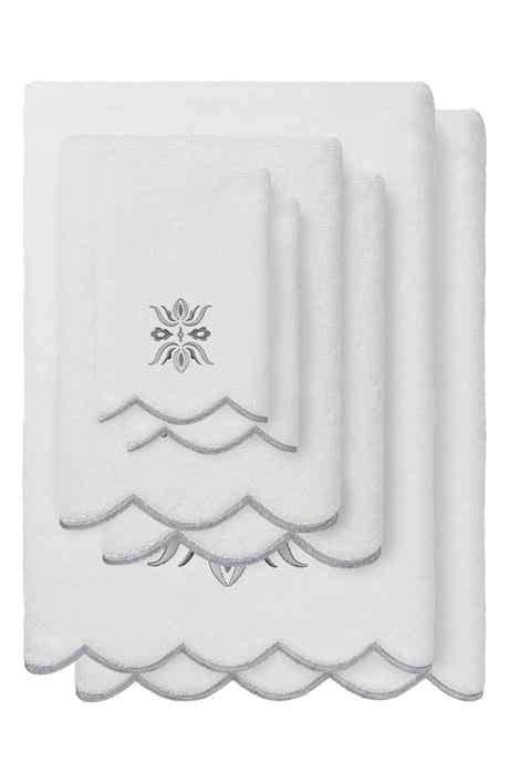 Flower Crest Scalloped 6-Piece Towel Set
