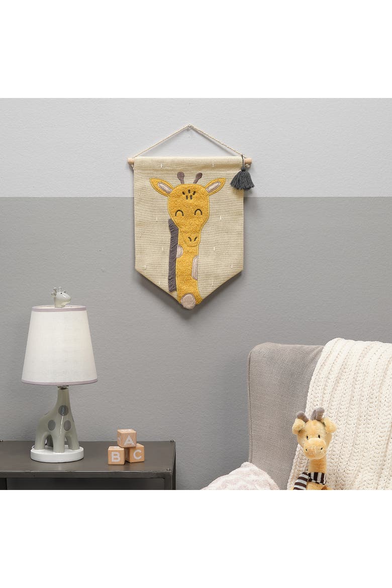 Giraffe Canvas Banner Nursery Wall Art / Wall Hanging, Alternate, color, Cream