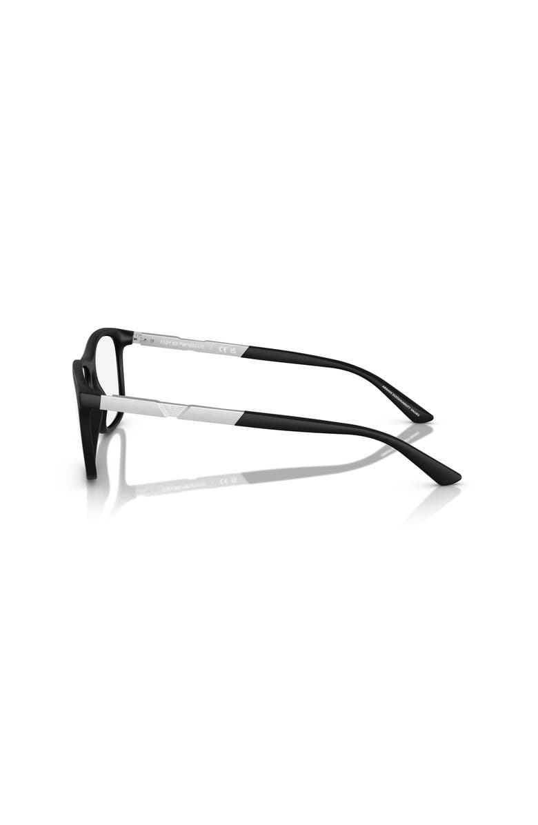 Emporio Armani 55mm Rectangle optical glasses, Alternate, color, Black