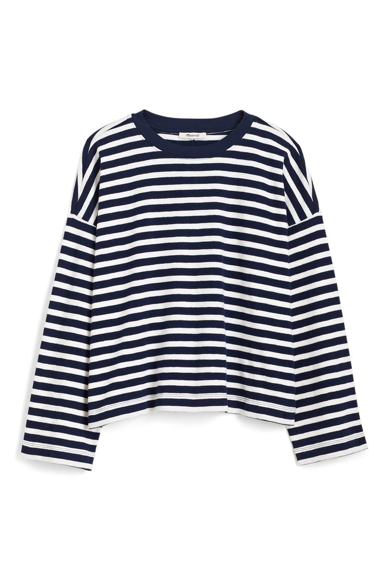 Easy Stripe Long Sleeve Top, Alternate, color, NAVY STRIPE