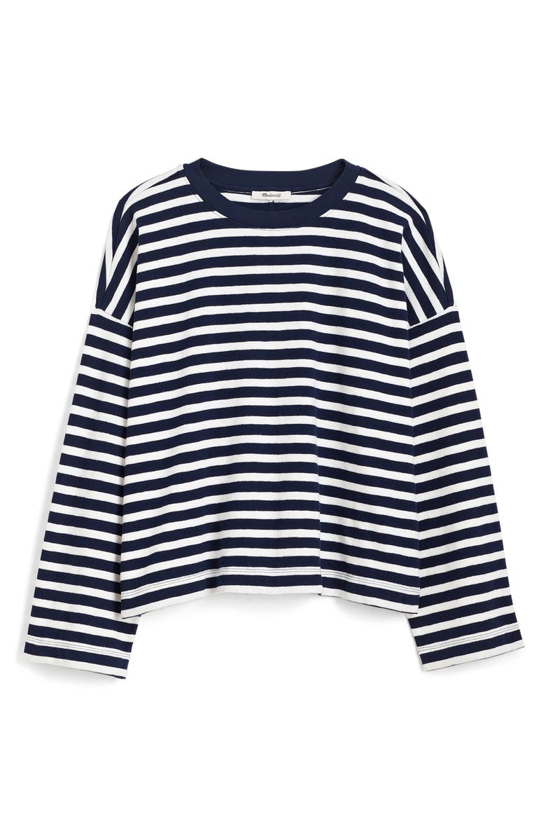 Madewell Easy Stripe Long Sleeve Top, Alternate, color, 