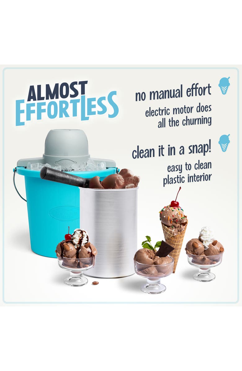 Nostalgia Electrics PICM4BG 4-Quart Electric Ice Cream Maker, Alternate, color, Blue
