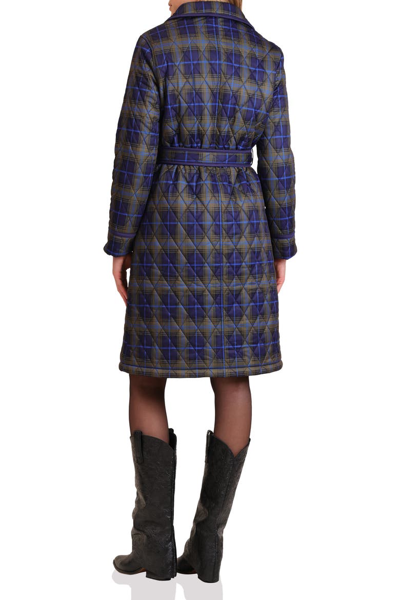 Tie Waist Quilted Jacket, Alternate, color, NAVY PLAID