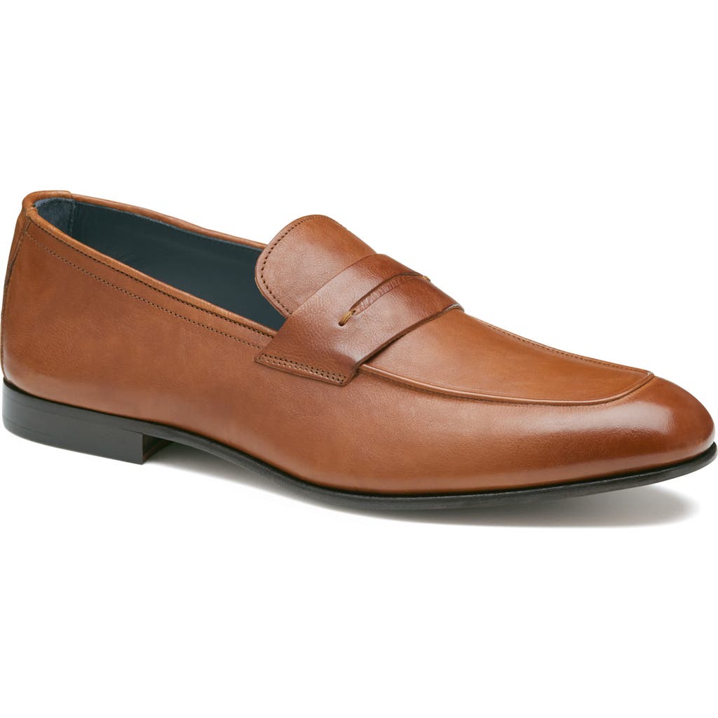 Johnston & Murphy Collection Taylor Penny Loafer In Tan Italian Full Grain