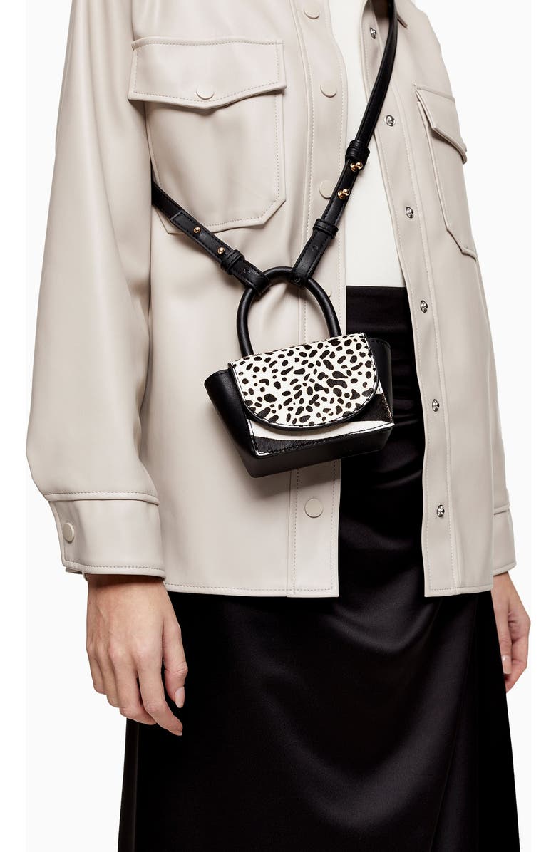 Topshop Mini Ken Faux Leather Crossbody Bag, Alternate, color,