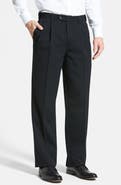 Berle Self Sizer Waist Pleated Classic Fit Wool Gabardine Dress Pants