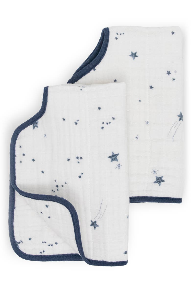 little unicorn Assorted 2-Pack Cotton Muslin Burp Cloths, Main, color, Shooting Stars