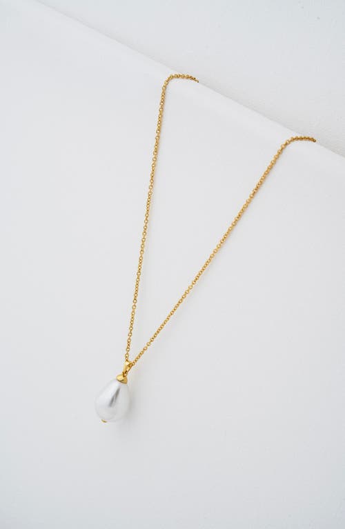 Ted Baker Parmlia Faux Pearl Pendant Necklace In Gold Tone/pearl