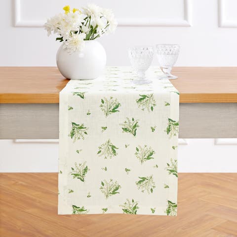 Linen Table Runner - Lily of the Valley