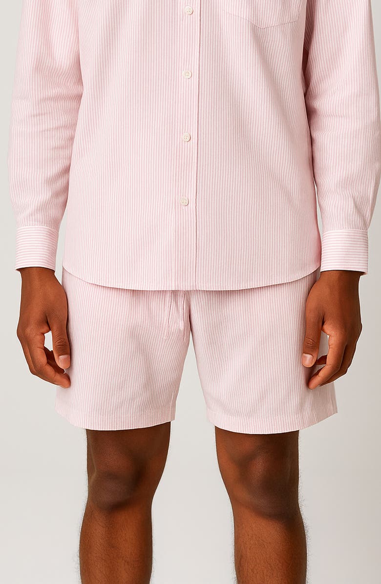 D.RT Stripe Cotton Blend Drawstring Shorts, Main, color, Pink/ White